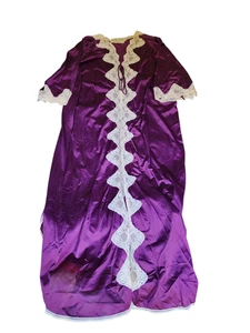 Vintage Royal Lila Morgenmantel Nachthemd Nylon Trikot 2X 80er Glam Rock - Bild 1 von 8