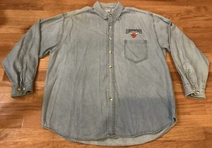 Vintage True-Fan CHICAGO BULLS Jeanshemd Größe L gesticktes Logo - Bild 1 von 24