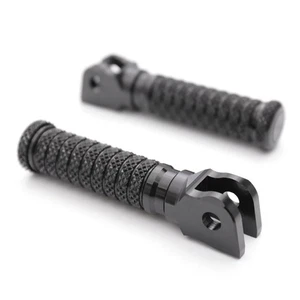 Black CNC Front Foot Pegs POLE For Triumph Bonneville T100 17 18 - Picture 1 of 6