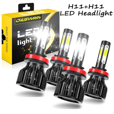 Bombillos 4XLED Focos Para Auto Carro H11+H11 Luz De Coche Faros Faro Delanteros - Image 1 of 4