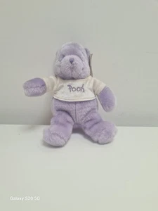 Peluche scintillante vintage Winnie The Pooh lilla/viola Disney Store nuovo etichette - Foto 1 di 11