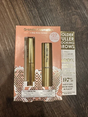 Grande Cosmetics 2 Step Brow System Clear Brow Gel & Brow Enhancing Serum Sealed - Image 1 of 3