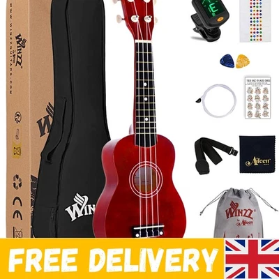 Beginner's 21-Inch Red Ukulele with Accessories – Perfect for Kids & Adults - Image 1 of 4