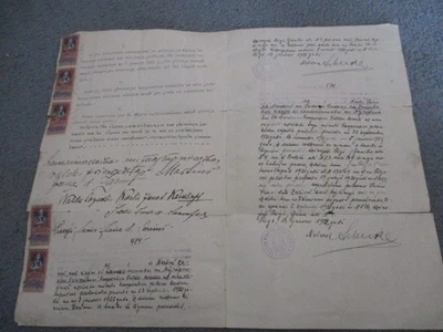 DOCUMENTO LETÔNIA 1922 COM SELOS DE RECEITA - Imagem 1 de 2