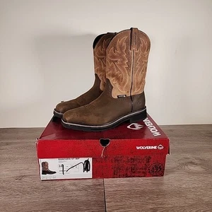 Wolverine Men's Size 10 EW Rancher 10" Square Toe Steel Toe Work Boot Dark Brown - Picture 1 of 9