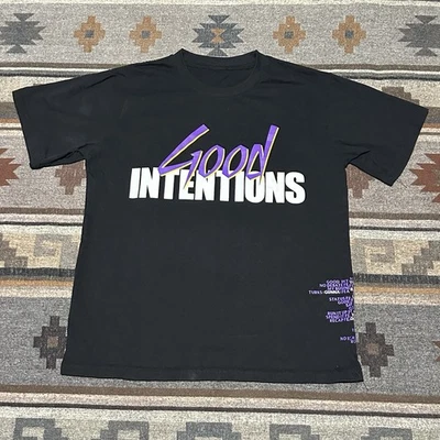 Camiseta Vlone X Nav Good Intentions Negra Púrpura Paloma Para Hombres Talla Mediana Camiseta de Rap Foto 1 de 4