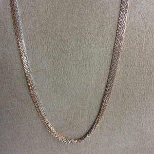 18K Bicolor Gold Quadruple Italian Cable Chain Necklace | 17.83" (45.3cm) Length - Picture 1 of 8