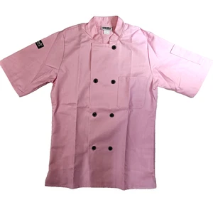 NEW CHEFWEAR WOMEN'S COTTON TRADITIONAL CHEF COAT PINK SMALL Short Sleeve - Picture 1 of 7