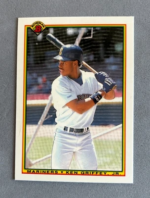 Bowman Tiffany #481 1990 Ken Griffey Jr. casi nuevo o mejor Seattle Mariners HoF Foto 1 de 2