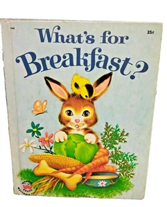 VINTAGE What's For Breakfast? Wonder Book 1950 Children's Hardcover - Imagen 1 de 7