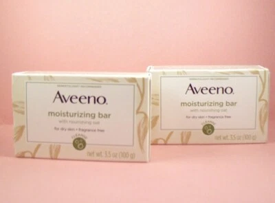 2 Aveeno Moisturizing Bar Soaps w Nourishing Oat for Dry Skin 3.5 oz NEW IN BOX - Image 1 of 2