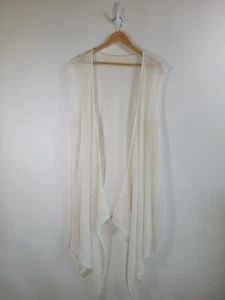 Cardigan KASPER Waterfall RIbbed in maglia taglia L/XL senza maniche leggero - Foto 1 di 6