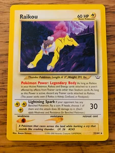 ¡Raikou (22/64) Raro Neo Revelación Juego de Tarjetas de Pokémon! ¡P&P GRATIS! - Imagen 1 de 25