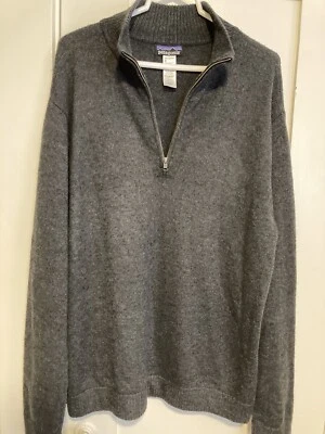 Patagonia Gray Lambswool Blend 1/2 Zip Sweater Men’s Large - Image 1 of 4