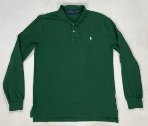 Polo Ralph Lauren Polo Shirt Boys XL 18-20 Green Pony White Long Sleeve - Picture 1 of 9