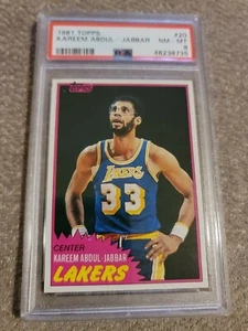 1981-82 Topps Basketball Kareem Abdul-Jabbar #20 PSA 8 NM-MT Los Angeles Lakers - Picture 1 of 2