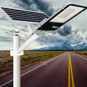 Commercial Solar Street Lights Outdoor Dusk to Dawn Solar High Bright Aluminum - Picture 1 of 14