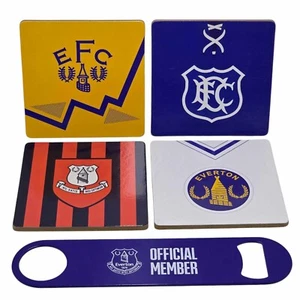 Everton Bottle Opener + Coaster Set (4 x Coasters) Official Member - Picture 1 of 3