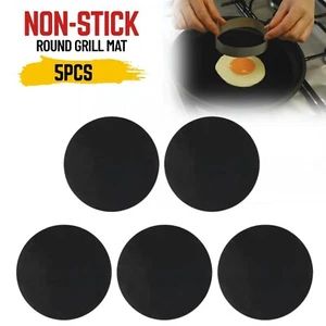 5Pcs Heavy Duty BBQ Grill Mat Bake Cooking Sheet Non-Stick Reusable Barbecue Pad - Picture 1 of 11
