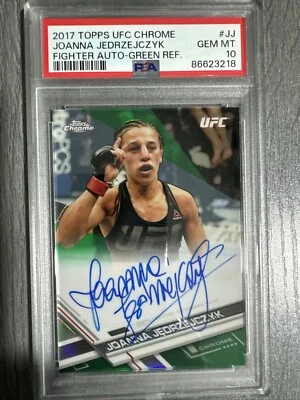Joanna Jedrzejczyk 2017 Chrome Green Auto 43/99 PSA-10 UFC-S165 - Image 1 of 2