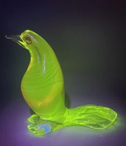 Vintage Venezianisches Murano Italien Glas Vogel Taube leuchtet Original Etikett 6"H - Bild 1 von 7
