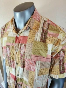 Tori Richard Herren Hawaii Camp Hemd Gr. 2XL Geometrisch Baumwolle Rasen  - Bild 1 von 6