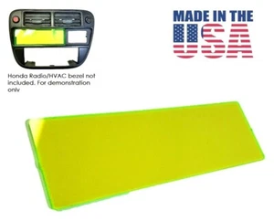 GREEN FLUORO RADIO BLOCK OFF DELETE PLATE fits HONDA CIVIC 96-98 CX DX LX EX HX - Picture 1 of 5