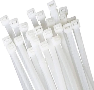 White Zip Ties 18 Inch Large Cable Ties Wraps100 Pcs/Pack Outdoor Use Long Plast - Picture 1 of 12