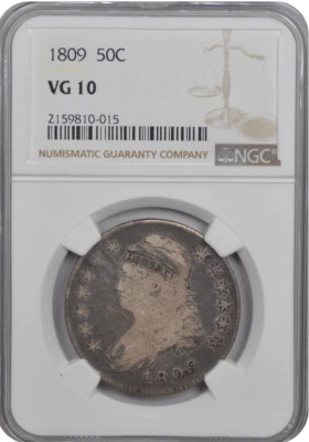 1809 Capped Bust Half Dollar NGC VG-10 - Image 1 of 2