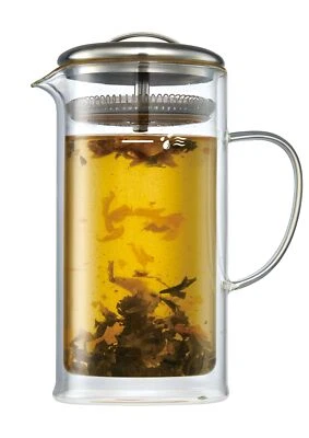 Double Wall Borosilicate Glass Tea pot with Strainer Lid 24 OZ - Image 1 of 4