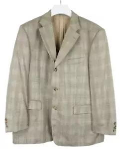 HUGO BOSS Da Vinci Jacket Men's (EU) 56 Silk Wool Button Up Pockets Check - Picture 1 of 12