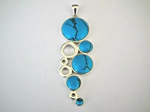 Pendentif - Turquoise - Argent - 925/1000 - NEUF * - Foto 1 di 3