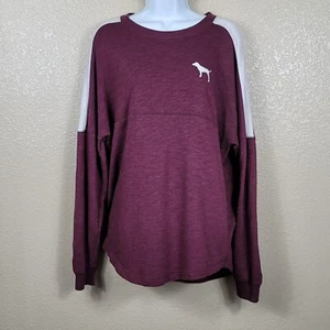 PINK Victorias Secret Damen-Sweatshirt Gr. M kastanienbraun weiß Pullover Pullover Logo - Bild 1 von 9
