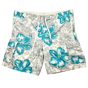 Mossimo Men’s XL Cargo Board Shorts Swim Trunks Bathing Suit Floral Tropical - Picture 1 of 12