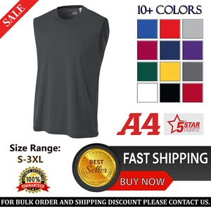 A4 Mens 4oz. Micro Poly Interlock Cooling Performance Muscle Tee N2295 S-3XL - Picture 1 of 14