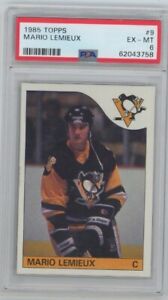 1985 Topps #9 Mario Lemieux PSA 6 Rookie RC Penguins NHL 