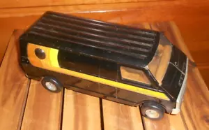 Vintage ERTL Pressed Steel 1970s Black Dodge Street Van with Bubble Window - Picture 1 of 7