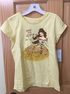New DISNEY Store Belle T Shirt Girl Tee Yellow Girls Beauty and the Beast  - Picture 1 of 1