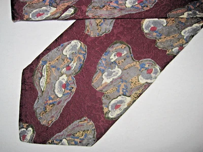 Corbata 55 x 3,75 gris borgoña seda Metropolitan 1293 Foto 1 de 2
