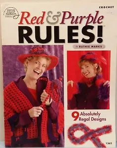 Red And Purple Rules 9 Crochet Patterns By American School of Needlework - Picture 1 of 3