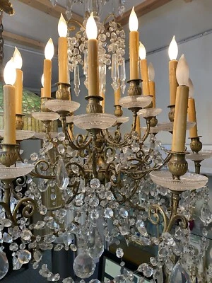 A Fine Louis XV style Gilt-Bronze & cut crystal 18 light chandelier, late  19th  - Image 1 of 4