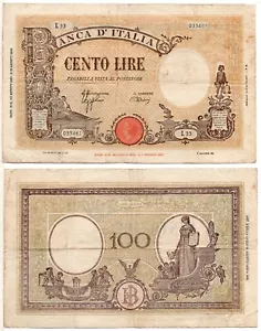 ITALY 100 Lire (WWII 23-08-1943) Pick 167, Very Fine - Picture 1 of 1