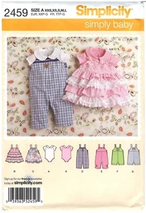 2010 Simplicity 2459 Simply Baby Romper Jumper size A XXS-L pattern uncut - Picture 1 of 3