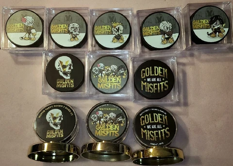 Vegas Golden Knights Golden Misfits 11 Puck Set Inaugural season Watch Party VGK Cover