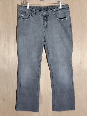 Common Genes Jeans Mujer Talla 14p Bootcut Elástico tiro Medio Bolsillo Solapas Gris Foto 1 de 4