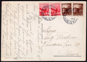 949 - Repubblica - 1947 - 80 cent + 1,20 lire Democratica su cartolina - Imagen 1 de 2