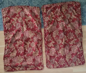 Vtg CLASSIC HOME TARGET King Size Pillow Sham Covers - Set of 2 - Burgandy Gold - Picture 1 of 11