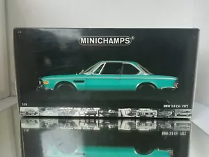 Minichamps BMW 3.0 CSi 1972 in verde metallizzato su 1:18 in scatola RARO raro - Foto 1 di 12