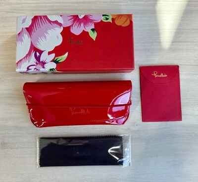 New  Authentic Pomellato Sunglasses Eyeglasses Case Shiny Red Case Floral Box - Image 1 of 4