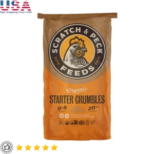 Organic Chicken Duck Feed Whole Grain Crumbles 20.5% Protein Non-GMO 25lbs New - Picture 1 of 6